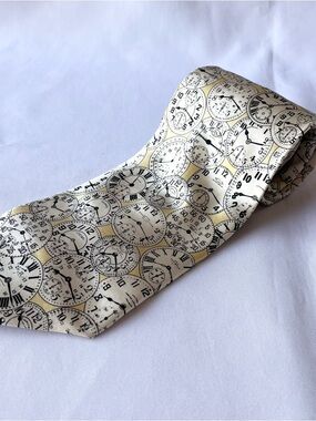 Vintage Clock Tie Museum Artifacts Made in USA